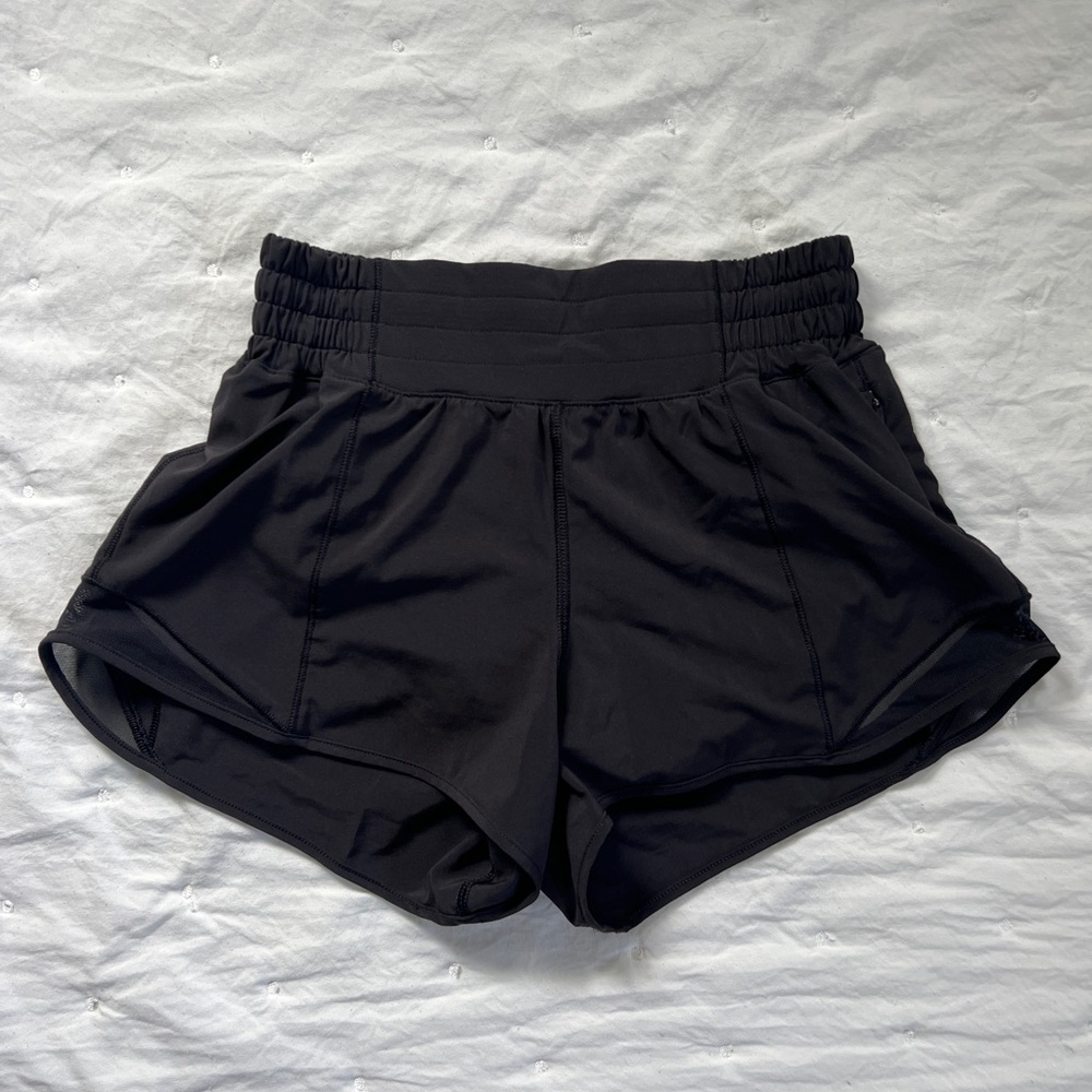 Lululemon Athletica Black Hotty Hot High-Rise Shorts